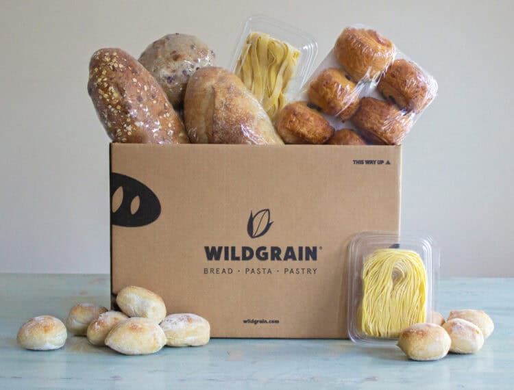 Wildgrain box with breads and pastas.